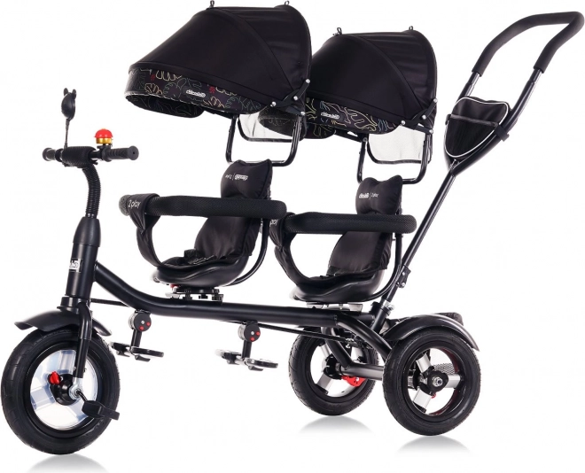CHIPOLINO Tricycle pour jumeaux 2Play Obsidian