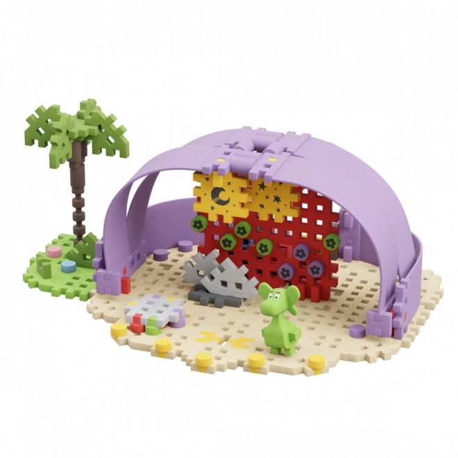 Kit de construction créatif Mini Waffle - Diplodocus et scène 148 pièces