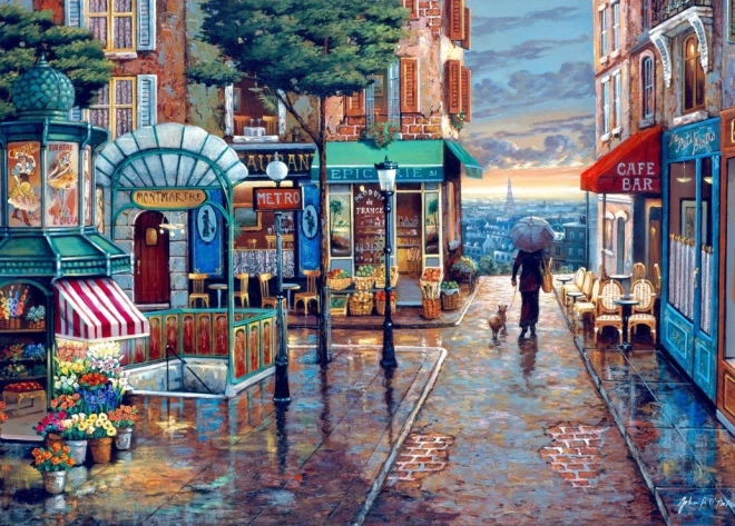 Puzzle promenade diurne sous la pluie 500 pièces