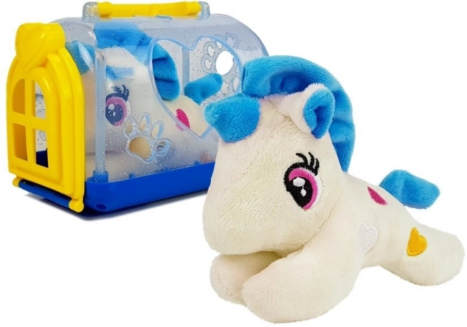 Petit licorne avec sac de transport - Jouet en peluche