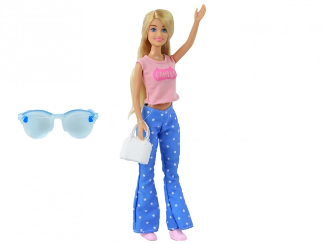 Poupée Anlily aux longs cheveux blonds, avec sac à main et lunettes