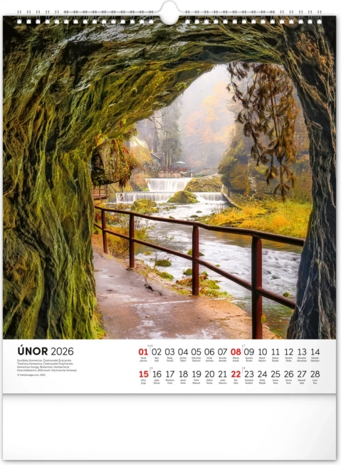 Calendrier mural République tchèque 2026