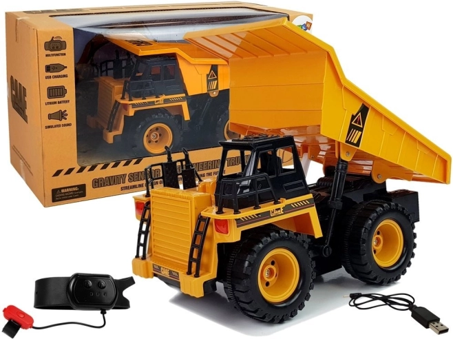 Camion benne de chantier télécommandé avec contrôle par gestes 1:22