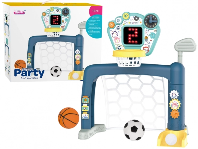 Ensemble de jeux manuels pour tout-petits 3 en 1 Golf Basket-ball Football