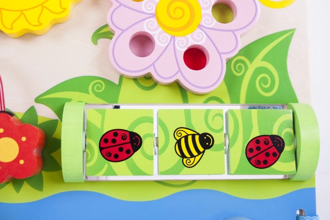 Bigjigs Baby Planche moteur en bois fleurs