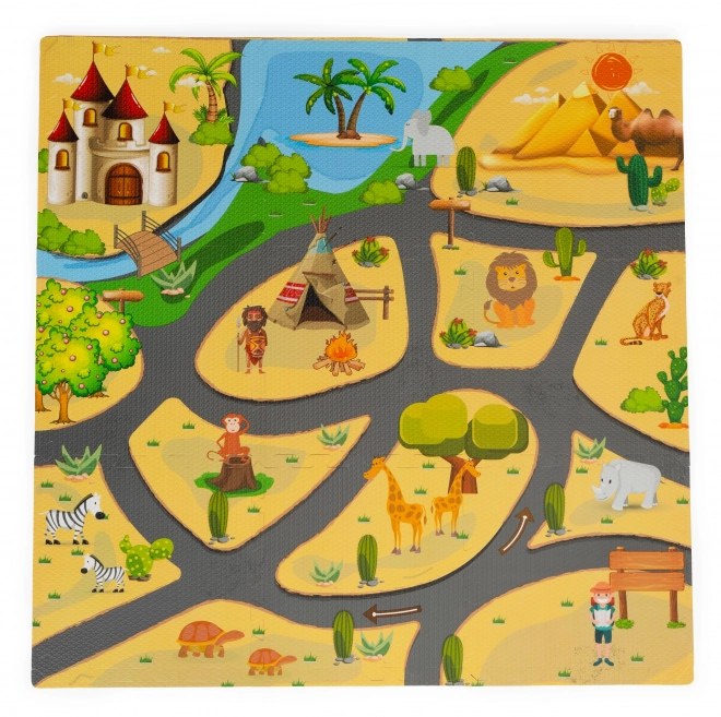ECOTOYS Puzzle en mousse Safari avec bordure