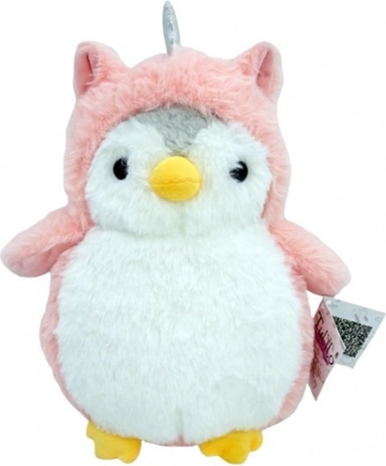 Mascotte pingouin Romek rose 20 cm