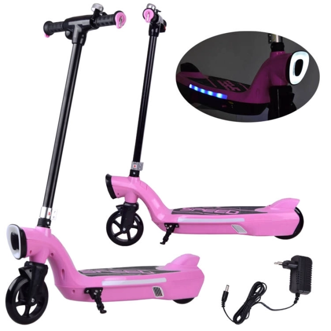 Trottinette électrique avec éclairage LED – Rose