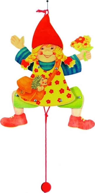Jouet en bois à tirer Jumping Jack – fille GOKI