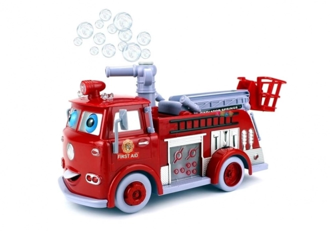 Camion de pompiers interactif avec bulles pour enfants