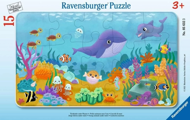 RAVENSBURGER Puzzle Animaux sous la mer 15 pièces