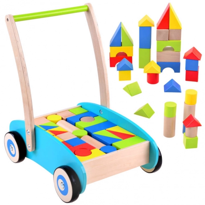 Trotteur en bois avec blocs pour enfants