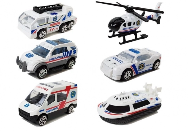 Ensemble de véhicules de secours 1:64 6 pièces