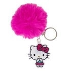 Porte-clés avec pompon moelleux Hello Kitty