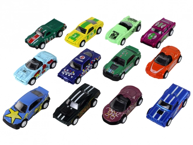 Ensemble de voitures alimentées 12 ELE Metal 1:64