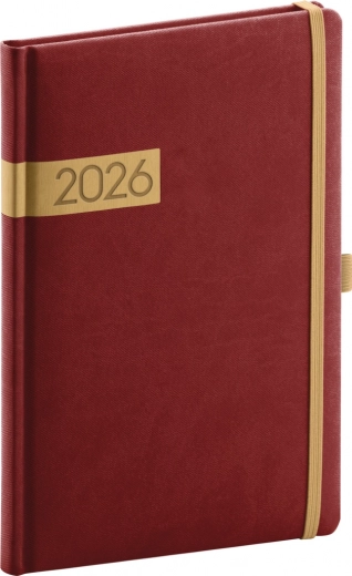Agenda hebdomadaire bordeaux-or 2026