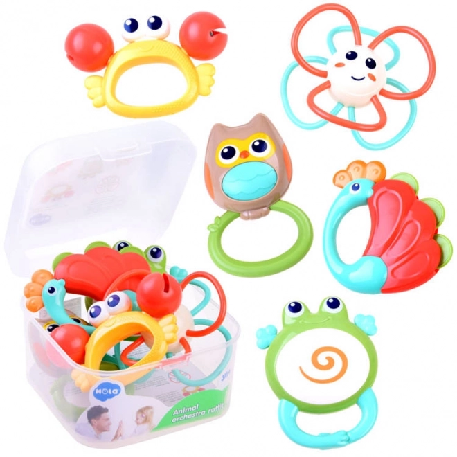 Ensemble de hochets colorés Animaux