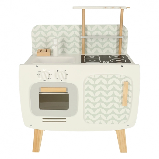 Cuisine rétro en bois pour enfants avec accessoires