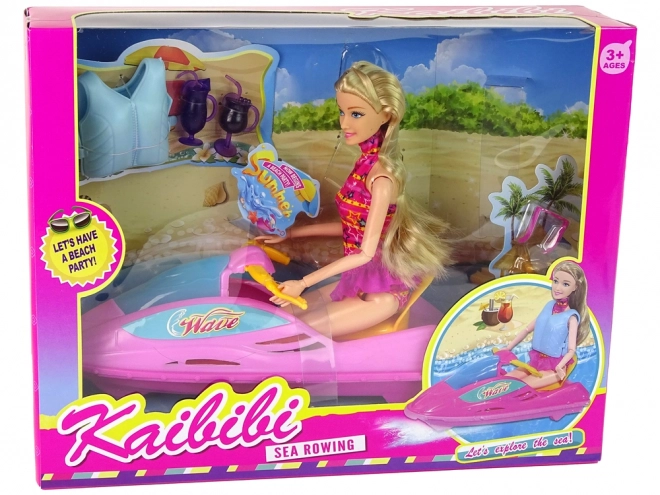 Ensemble de marionnettes avec scooter aquatique rose