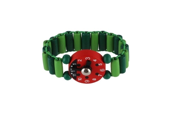 Montre en bois bracelet 7cm mélange de types / couleurs avec support