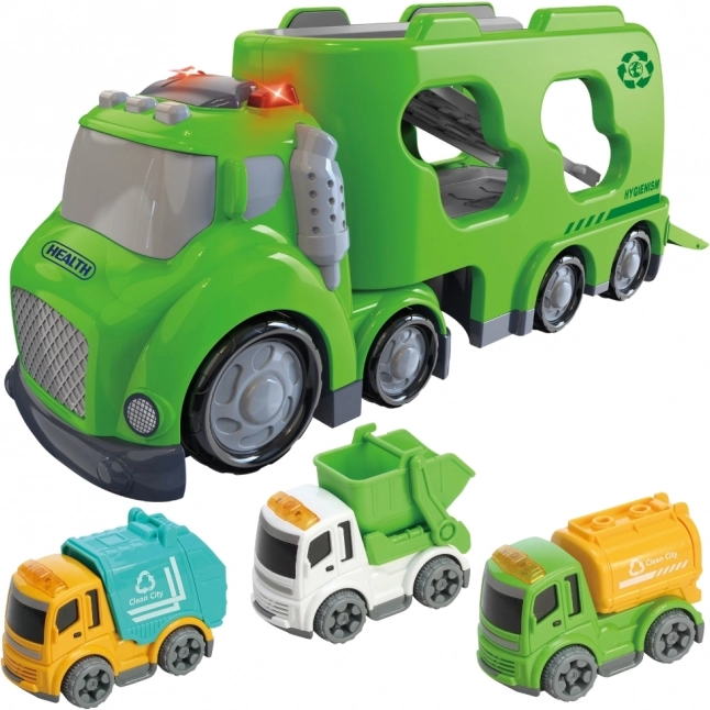 Woopie remorqueuse verte City Truck avec effets sonores et lumineux