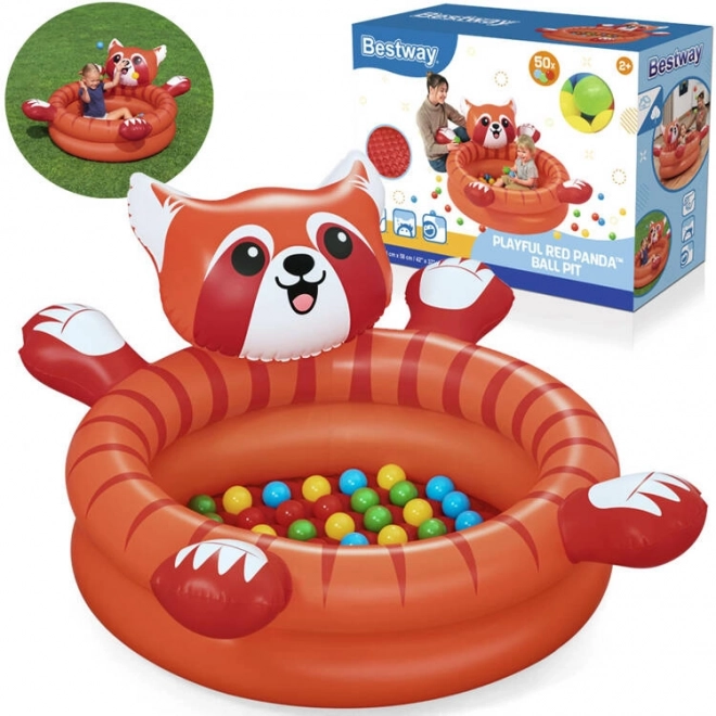 Piscine sèche panda roux avec balles de Bestway
