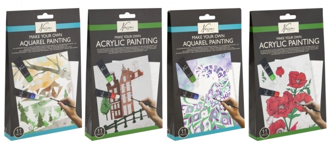 Ensemble de peinture acrylique - 4 motifs différents