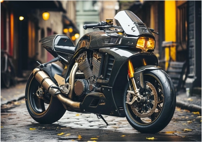 Motif réaliste pour les fans de motos