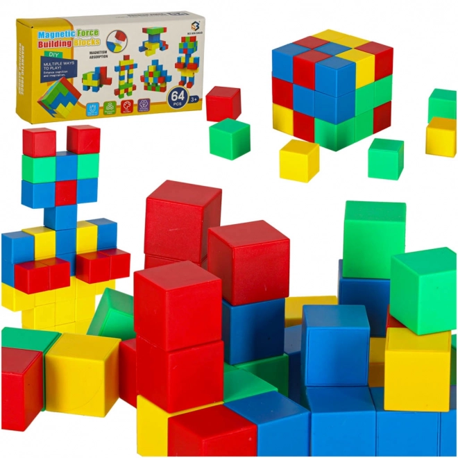 Blocs de construction magnétiques - ensemble cubique 64 pcs