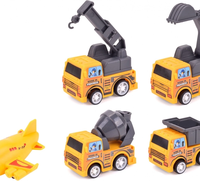 Ensemble de Petites Machines de Construction et Avion à Retraite