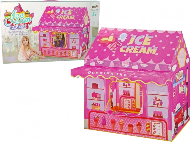 Tente pour Princesse Boutique de Glaces Rose avec Guirlandes Lumineuses Étoilées