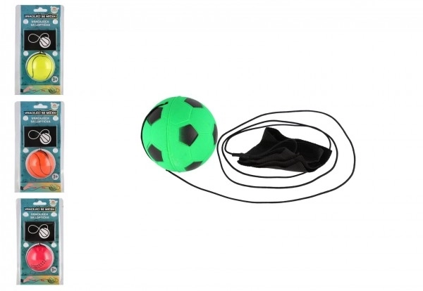 Balle en caoutchouc revenant 6cm 4 types en blister