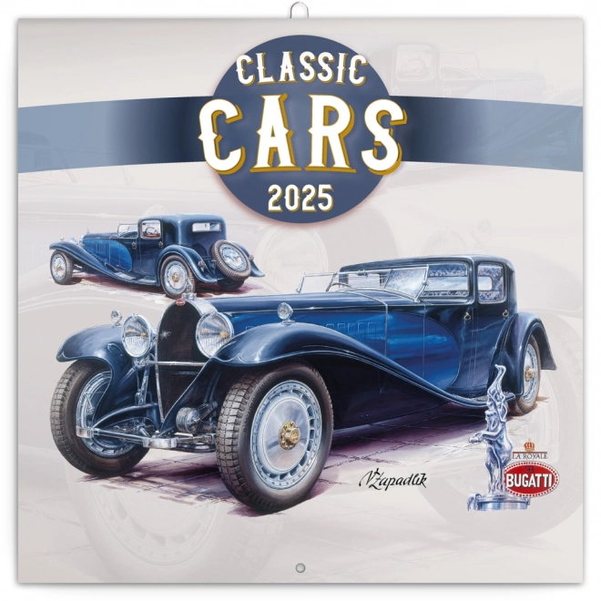 Calendrier de notes Classic Cars – Václav Zapadlík, 2025, 30 x 30 cm