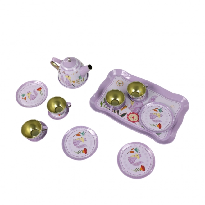 Ensemble à thé en métal pour enfants en couleur violette