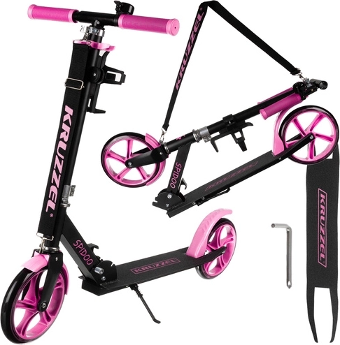 Trottinette de ville pliable pour enfants avec grandes roues (200 mm) – růžová