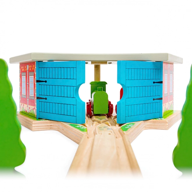 Dépôt triple Bigjigs Rail avec portes
