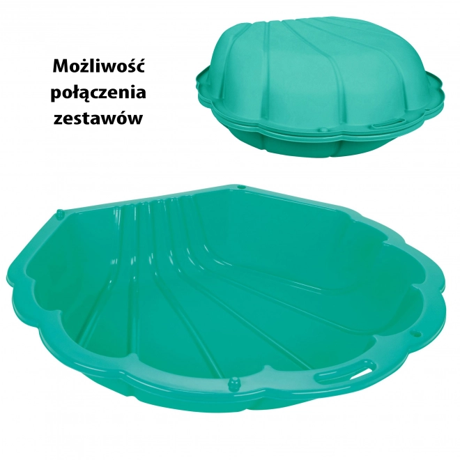 Bac à sable coquillage fermable vert - 1 pièce