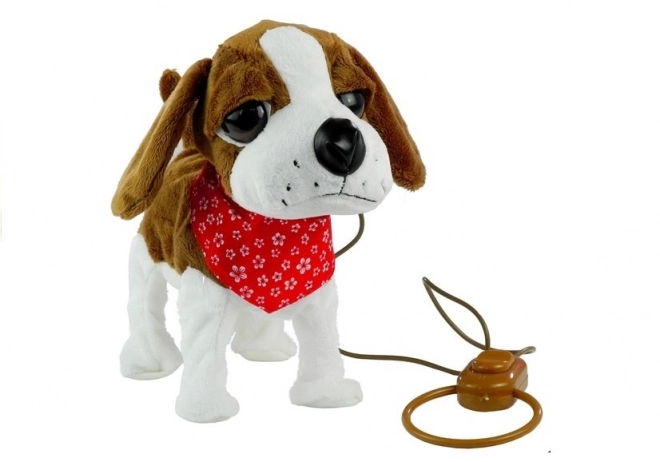 Chien en peluche interactif avec laisse et chant