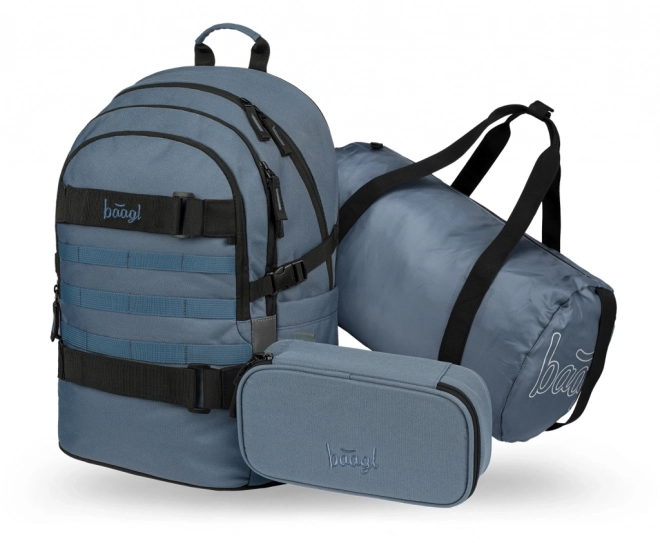 Ensemble de sacs scolaires Skate Dust Blue: sac à dos, trousse, sac de sport