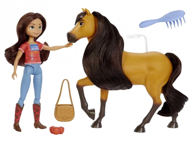 Ensemble Lucky et Duch poupée avec cheval de Mustang : L'esprit de liberté