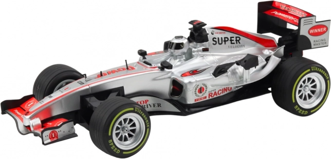 Voiture de course RC 1:12 avec télécommande, lumières et sons - Argent