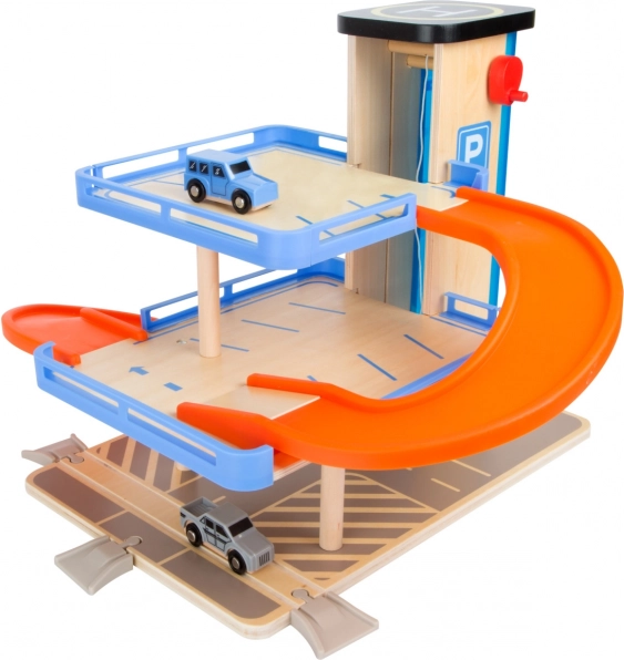 Small foot garage en bois à étages avec ascenseur