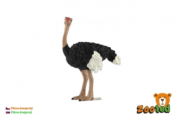 Autruche à deux doigts en plastique de zoo 11cm en sachet