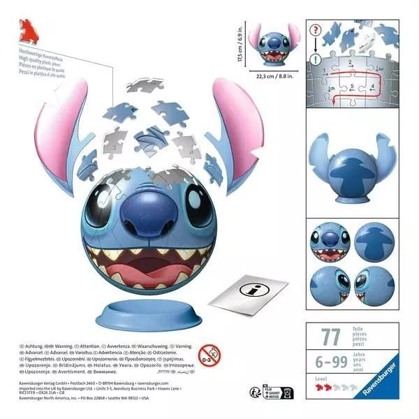 RAVENSBURGER Puzzleball Stitch avec oreilles 77 pièces
