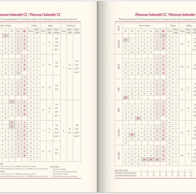 Agenda hebdomadaire Notique noir-doré 2026