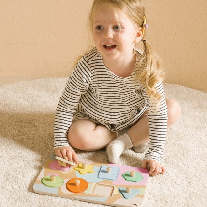 Puzzle géométrique en bois pour enfants