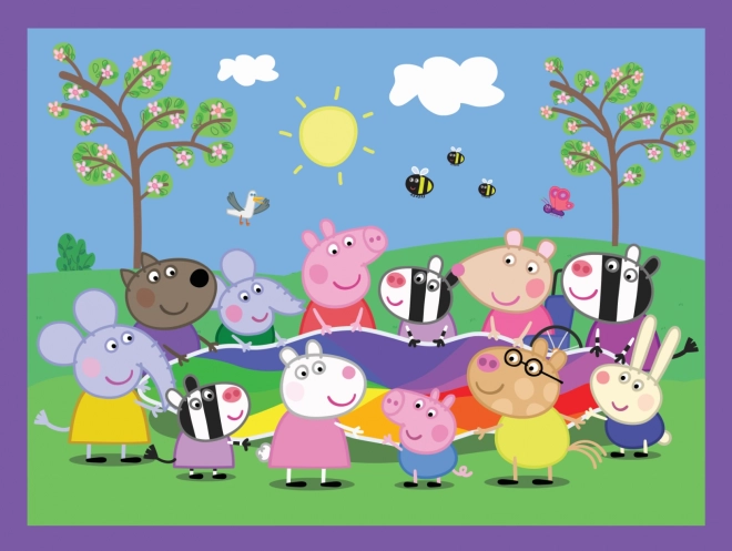 TREFL Ensemble 3 en 1 Moments Joyeux avec le petit cochon Peppa (2x puzzle + memory)