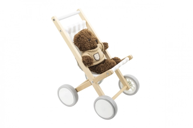 Poussette en bois pour poupées