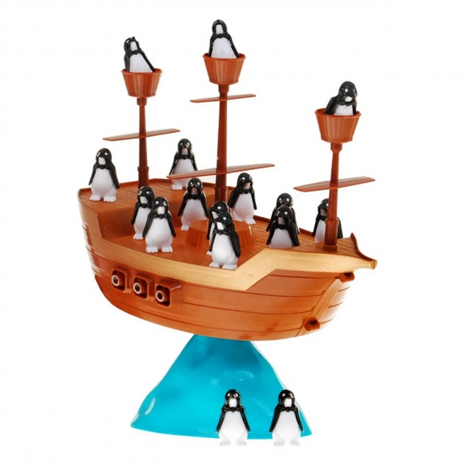 Jeu d'aventure bateau pirate avec des pingouins