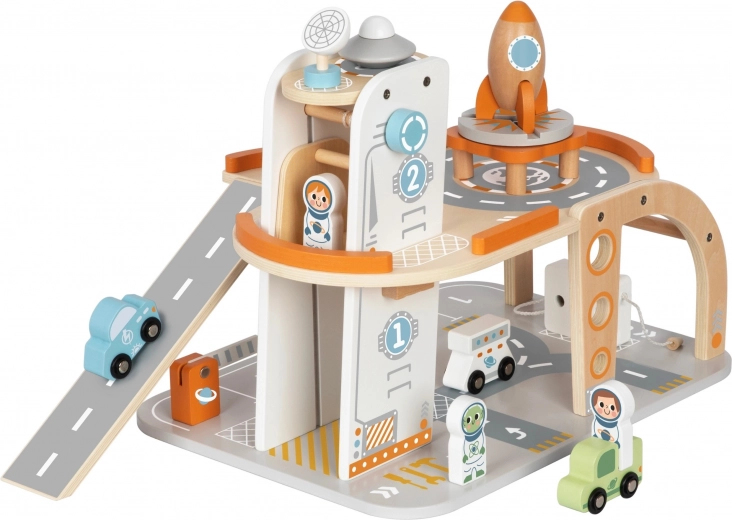 Plateforme de lancement avec fusée